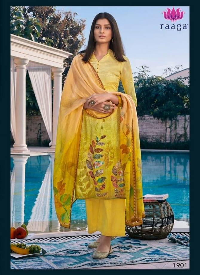 SWAGAT RAAGA Latest fancy Designer Stylish Casual Wear Heavy Pure Cotton Silk Printed With Hand Work Salwar Suit Collection